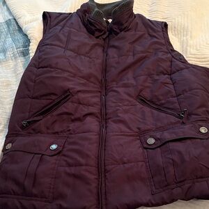 Quilted Puffer Vest in Deep Plum